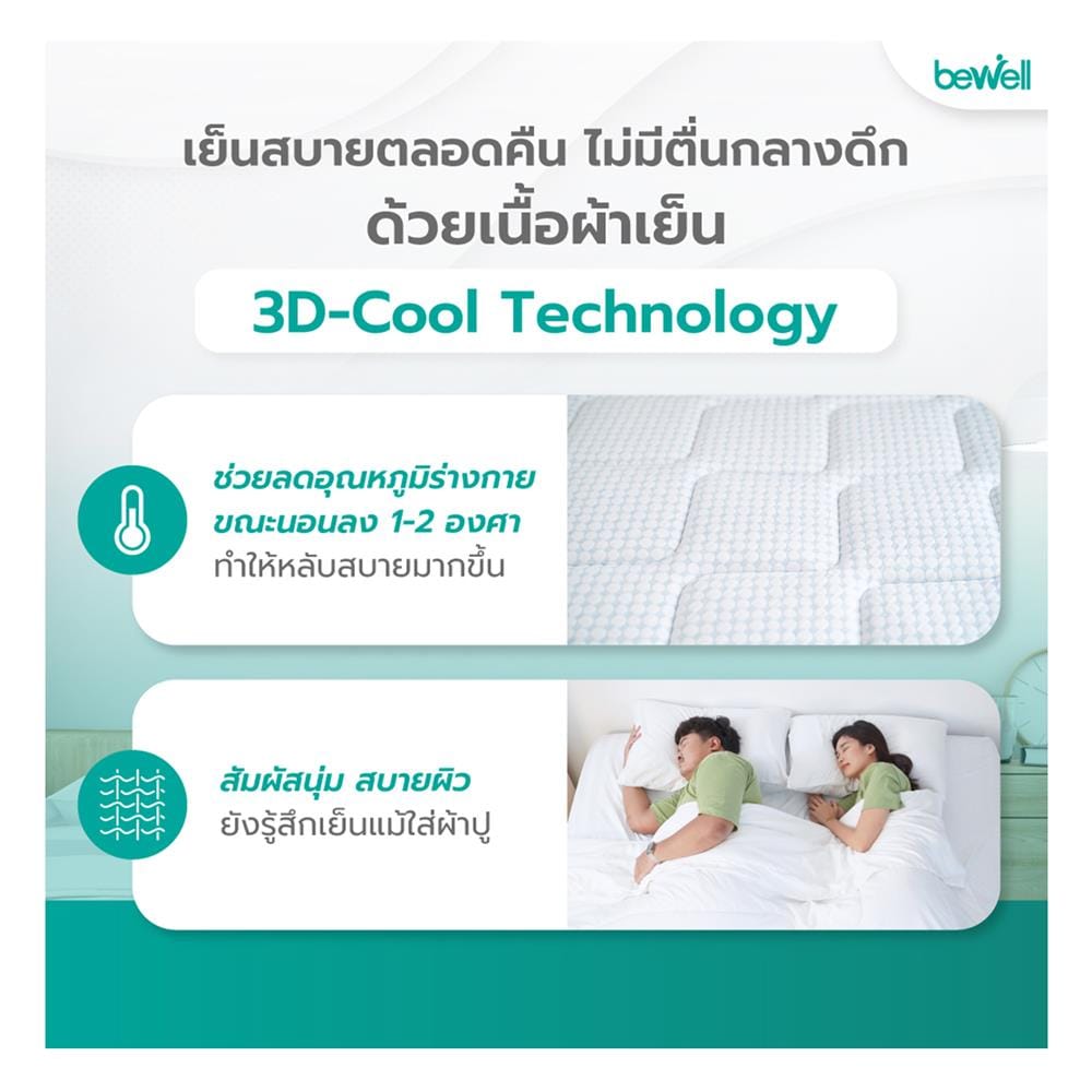 ที่นอนเมมโมรี่โฟม 6 ฟุต BEWELL รุ่น 2 SIDE-MEDIUM-FIRM