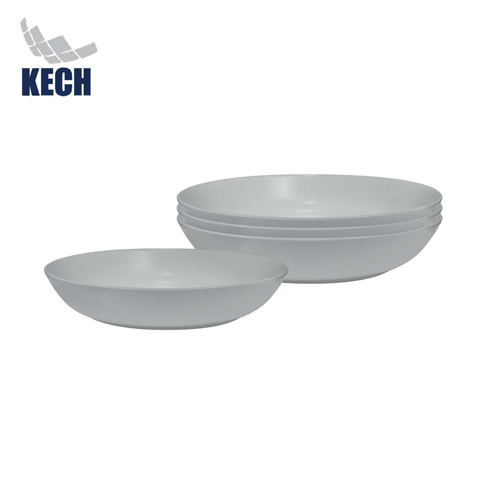 ชุดจานลึกเซรามิก 7 นิ้ว KECH LANZO สีเทา 4 ใบ
