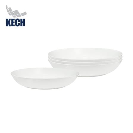 ชุดจานลึกเซรามิก 8 นิ้ว KECH LANZO สีขาว 4 ใบ_0
