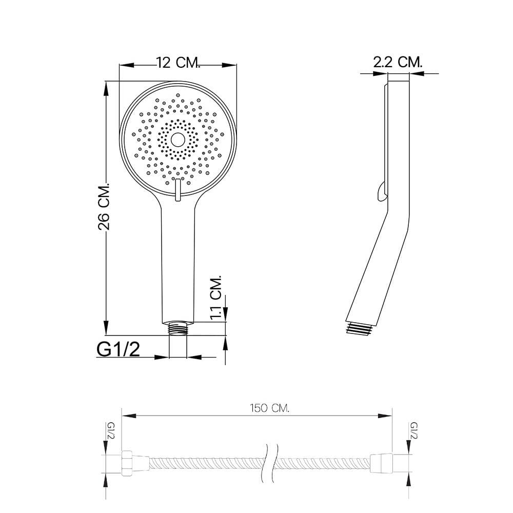 ฝักบัวสายอ่อน 3 ระดับ DMG GL-4247