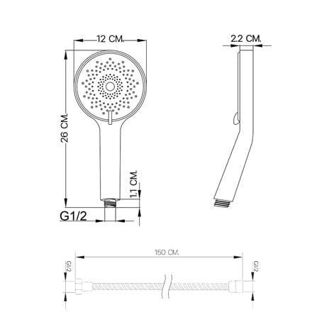 ฝักบัวสายอ่อน 3 ระดับ DMG GL-4247_2