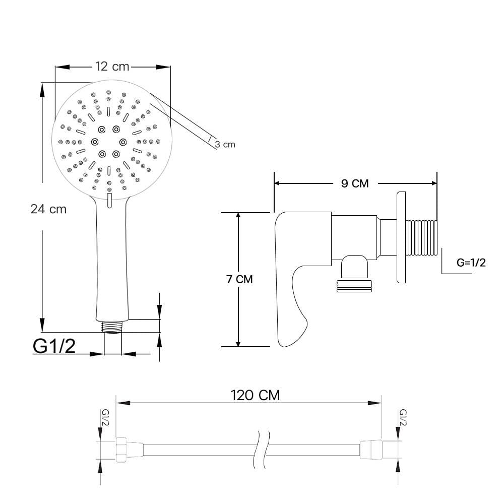 ชุดฝักบัวสายอ่อน 3 ระดับ DONMARK GL-4253