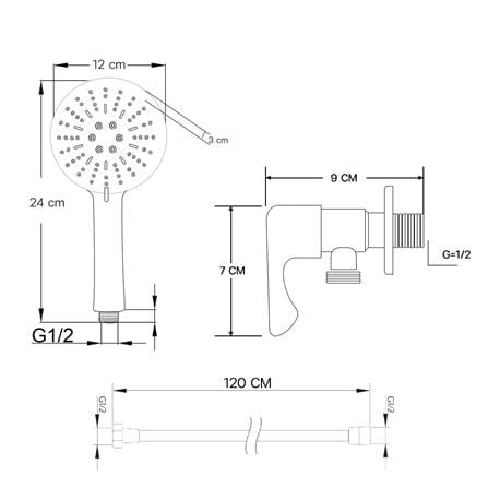 ชุดฝักบัวสายอ่อน 3 ระดับ DONMARK GL-4253_2