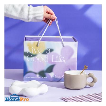 ชุดถ้วยกาแฟ PORCELAIN 250 มล. KECH FLOWER สีเทา_4