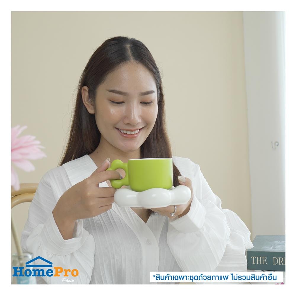 ชุดถ้วยกาแฟ PORCELAIN 250 มล. KECH FLOWER สีเขียว