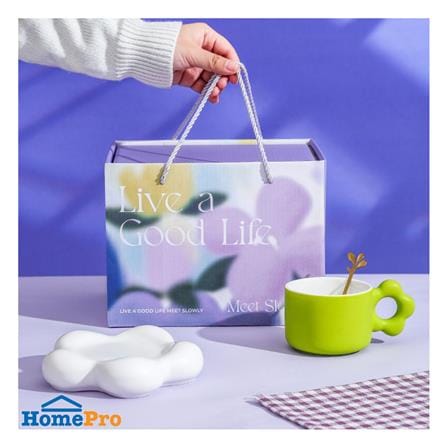 ชุดถ้วยกาแฟ PORCELAIN 250 มล. KECH FLOWER สีเขียว_3