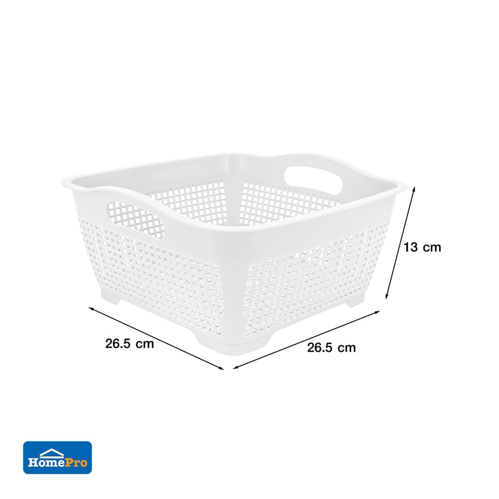 ตะกร้าพลาสติกสี่เหลี่ยมจัตุรัส KECH EAZY 13x26.5x26.5 ซม. สีขาว