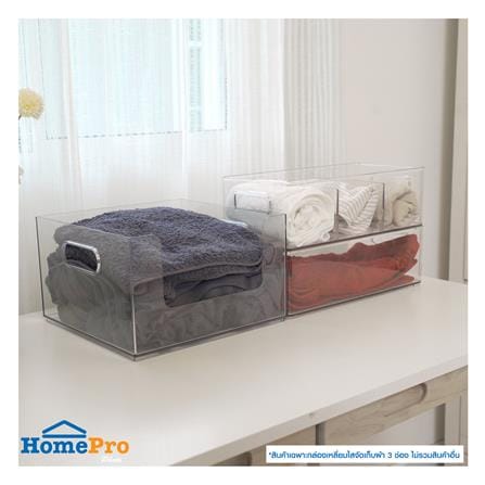 กล่องจัดเก็บผ้า 3 ช่อง PLIM KLEAR 15x30.5x10 ซม. สีใส_5
