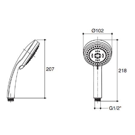 หัวฝักบัวสายอ่อน 3 ระดับ KOHLER K-72437T-CP สีโครม_2