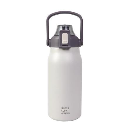 ขวดน้ำสเตนเลส 1.3 ลิตร SUPER LOCK STRAW สีขาว_0