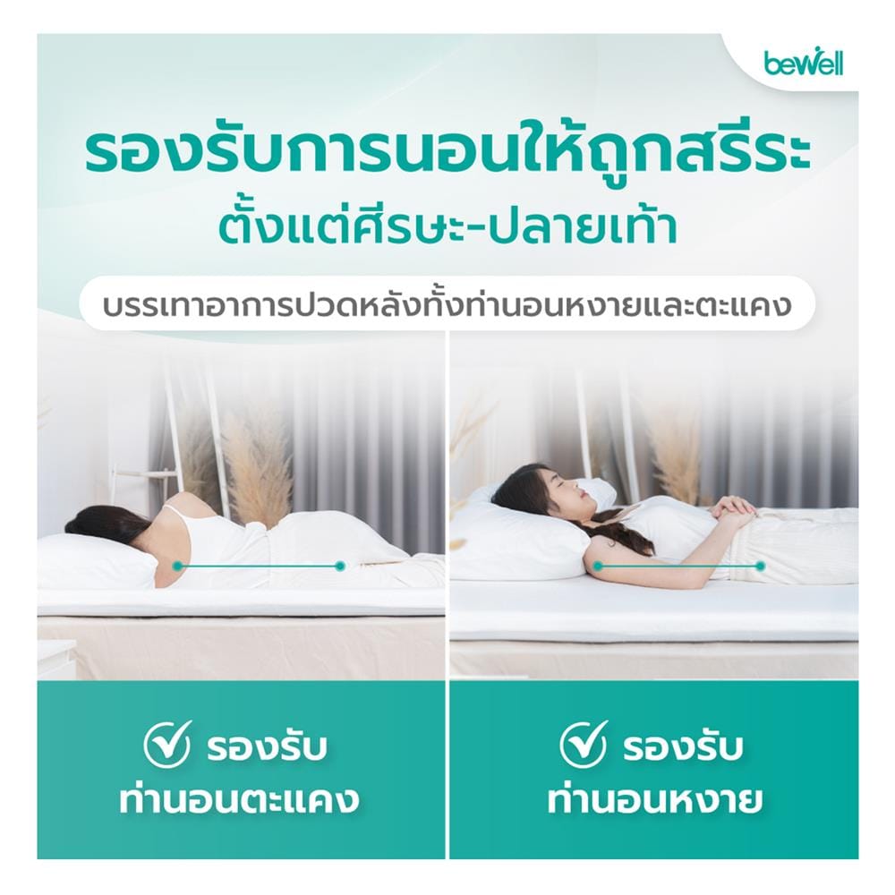 แผ่นรองนอน 6 ฟุต BEWELL HEALTHY TOPPER MEMORY FOAM