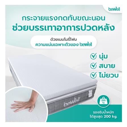 แผ่นรองนอน 6 ฟุต BEWELL HEALTHY TOPPER MEMORY FOAM_4