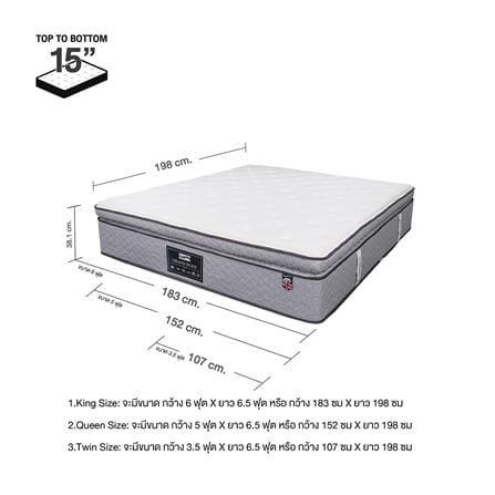 ที่นอนพ็อกเก็ตสปริง 5 ฟุต SLUMBERLAND รุ่น TEMPSMART GRAND DUKE_7