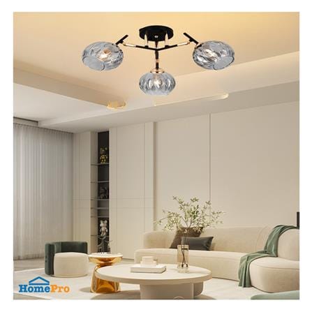 ไฟถาด NEOLIGHT 19144-3 สีทอง/ดำ 3 หัว_2