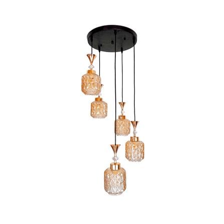 ไฟช่อ NEOLIGHT 6049-5 สี ดำ/ทอง/ขาว/ชา 5 หัว_0