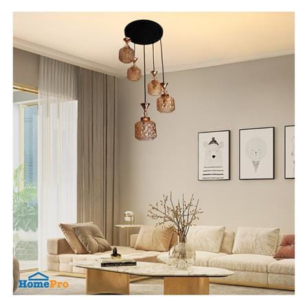 ไฟช่อ NEOLIGHT 6049-5 สี ดำ/ทอง/ขาว/ชา 5 หัว_2