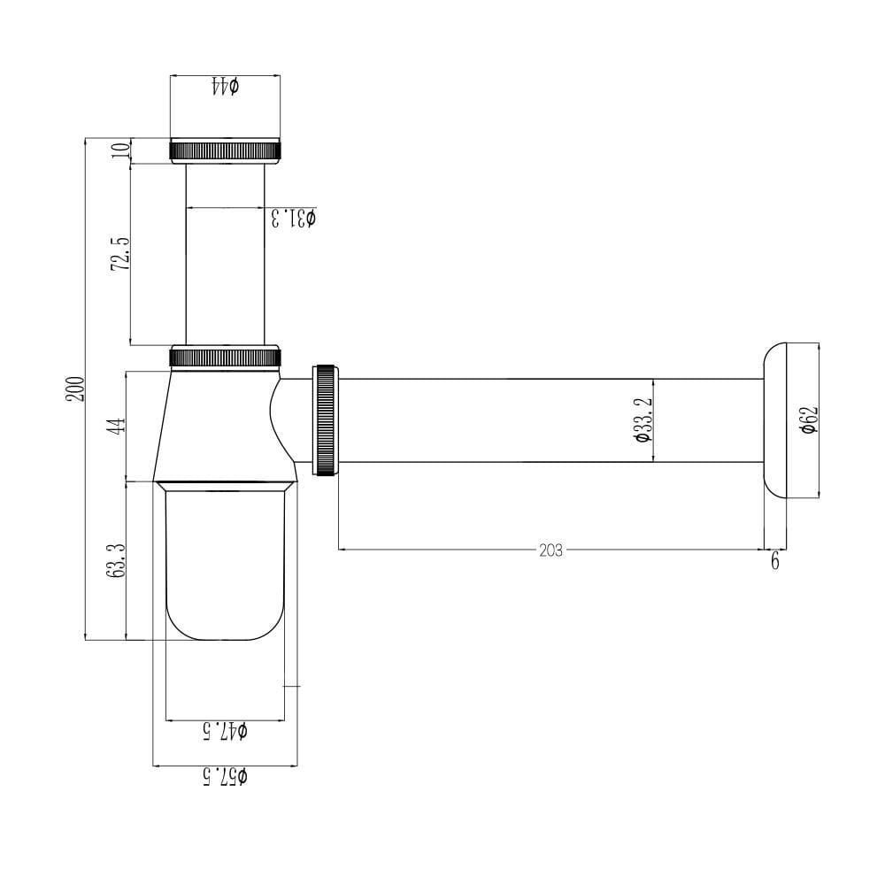 ท่อน้ำทิ้งอ่างล้างหน้ากระปุก DONMARK GL-5324 20 ซม.