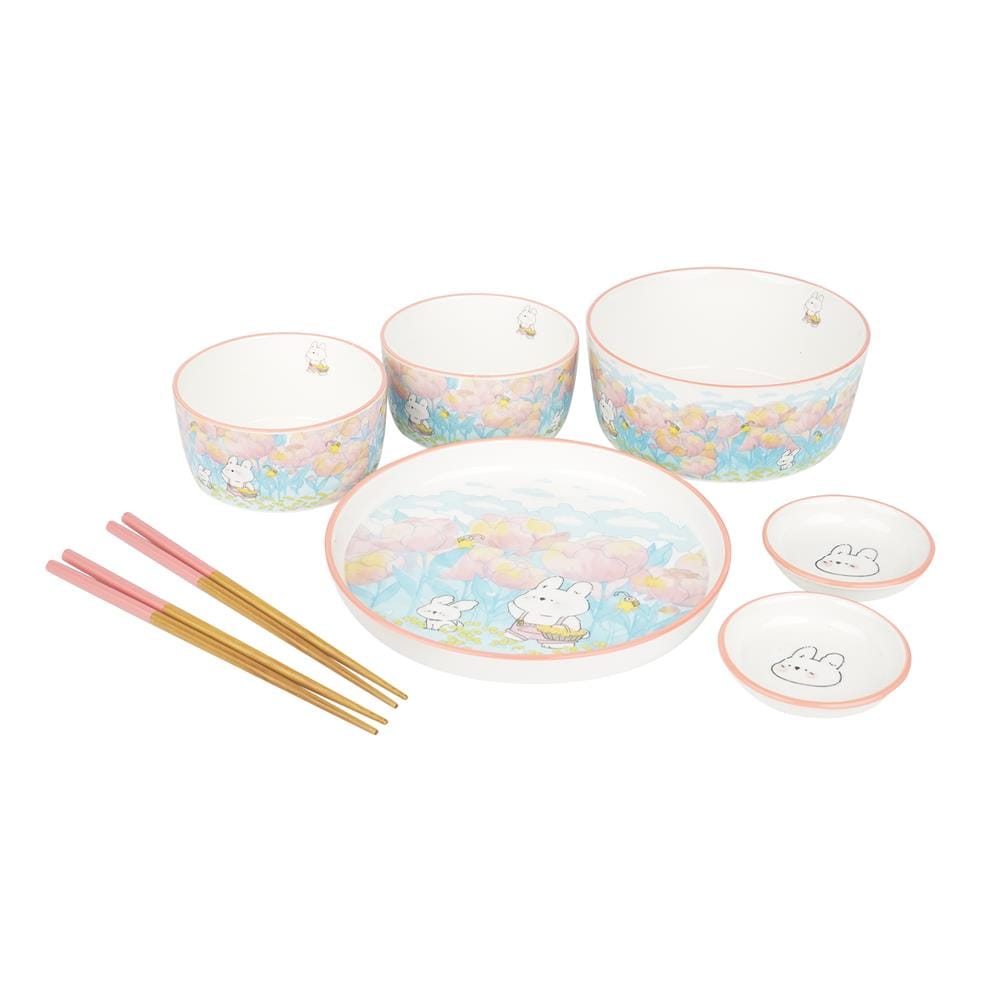 ชุดจานชาม PORCELAIN KECH RABBIT 6 ชิ้น_0