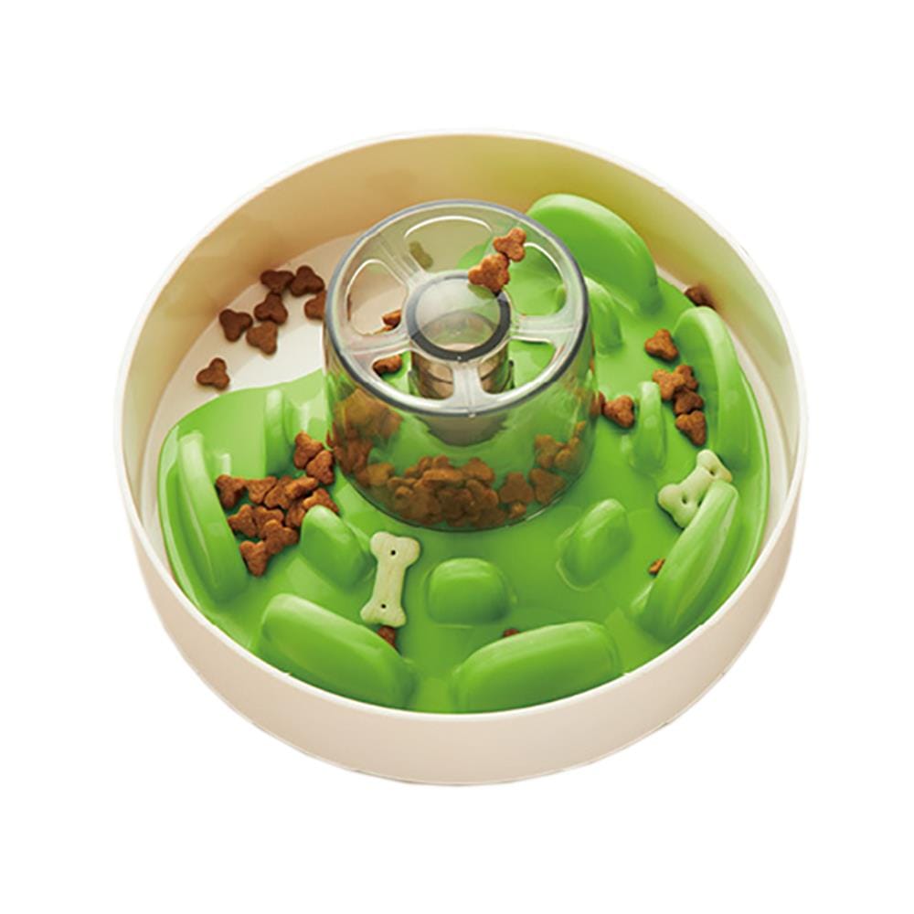 ชามอาหารสำหรับสุนัข PET DREAM HOUSE UFO MAZE สีเขียว