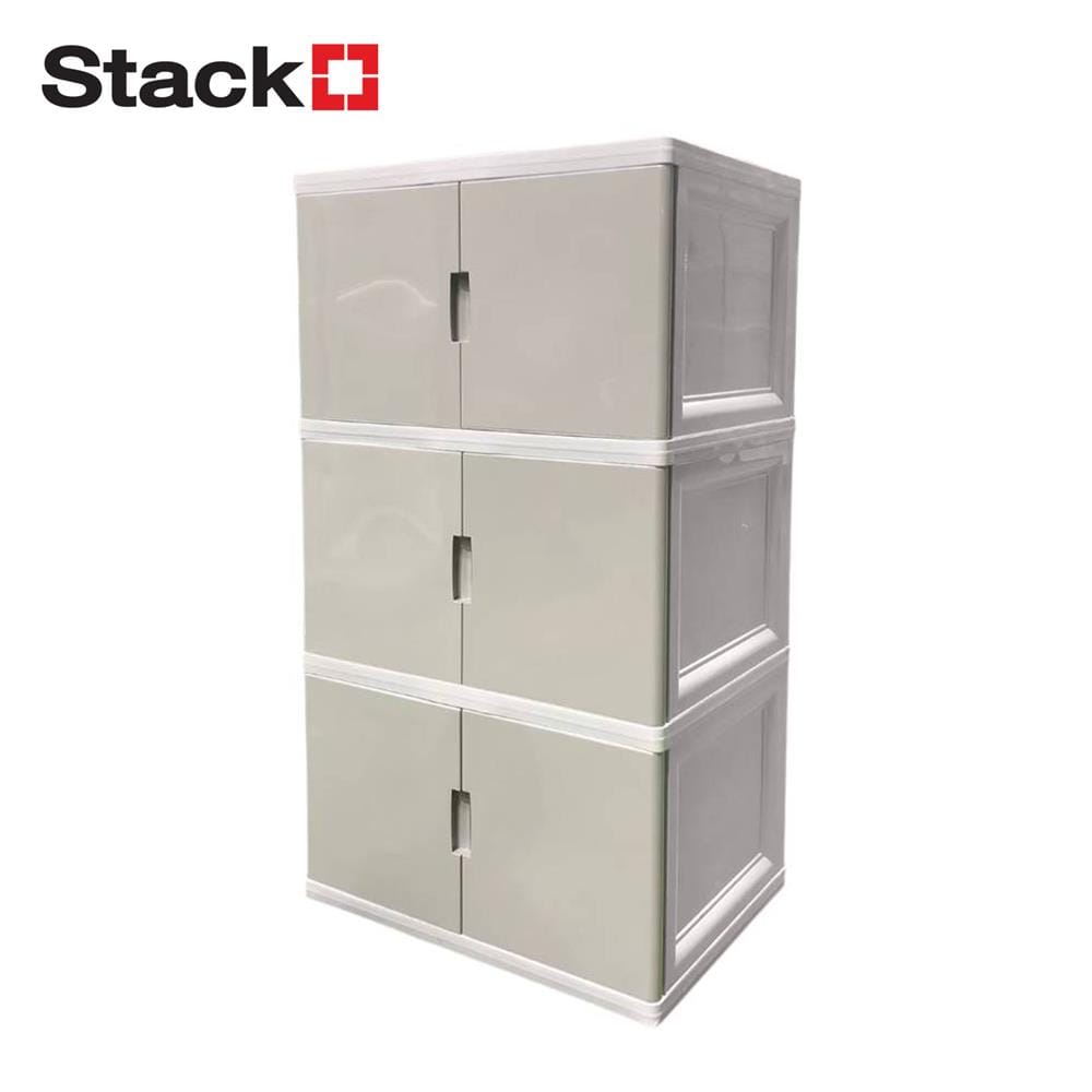 ตู้บานเปิด 3 ชั้น STACKO S5 VID 70x50x121 ซม. สีเทา