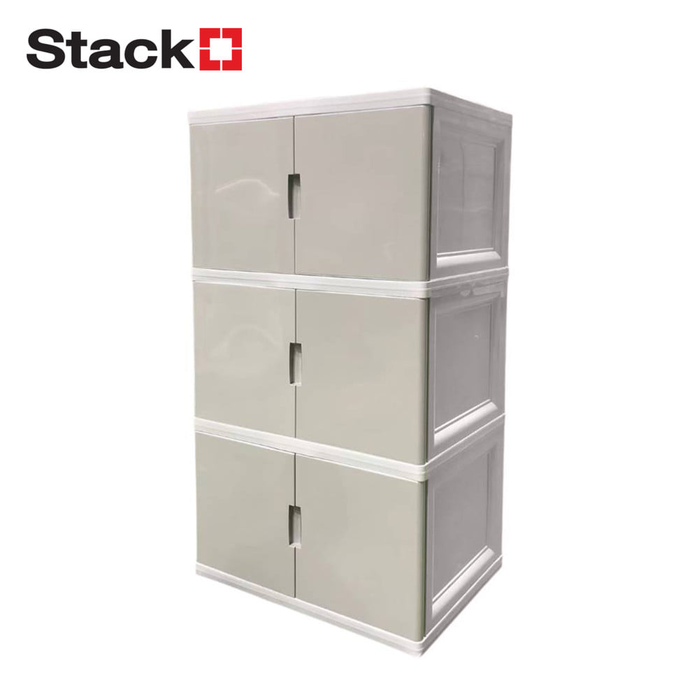 ตู้บานเปิด 3 ชั้น STACKO S5 VID 70x50x121 ซม. สีเทา