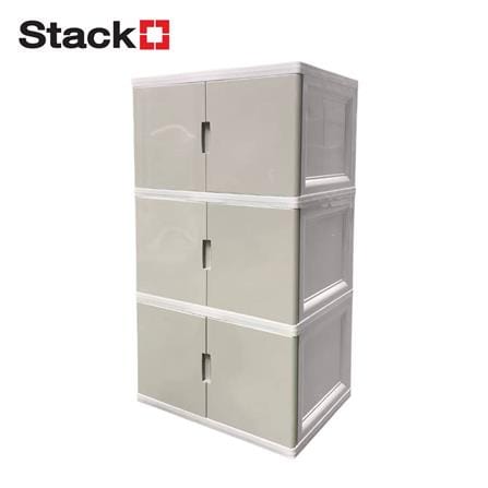 ตู้บานเปิด 3 ชั้น STACKO S5 VID 70x50x121 ซม. สีเทา