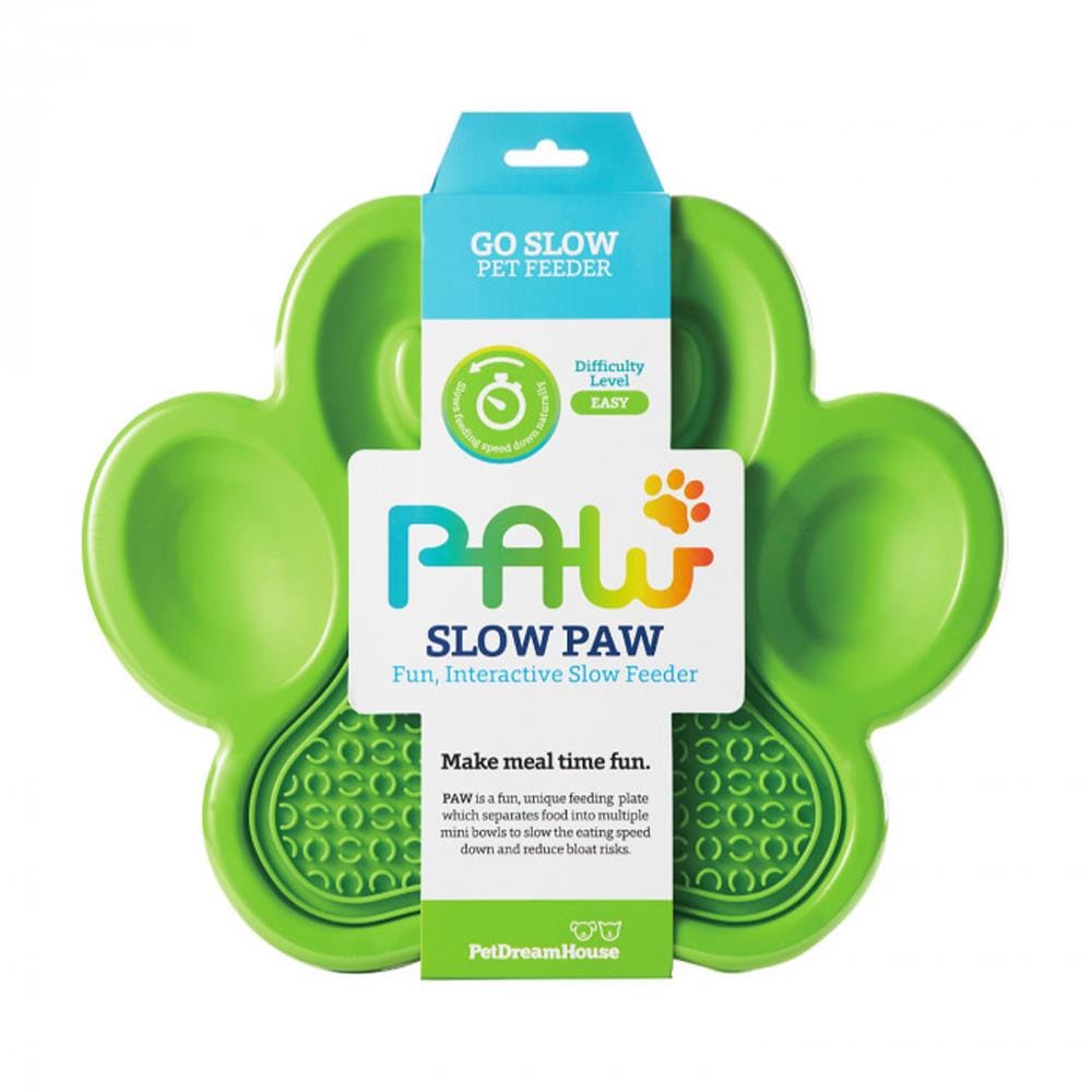 จานอาหารพร้อมแผ่นเลีย PETDREAMHOUSE 2IN1 SLOW FEEDER & LICK PAD สีเขียว