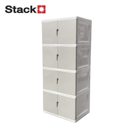 ตู้บานเปิด 4 ชั้น STACKO S5 VID 70x50x160 ซม. สีเทา