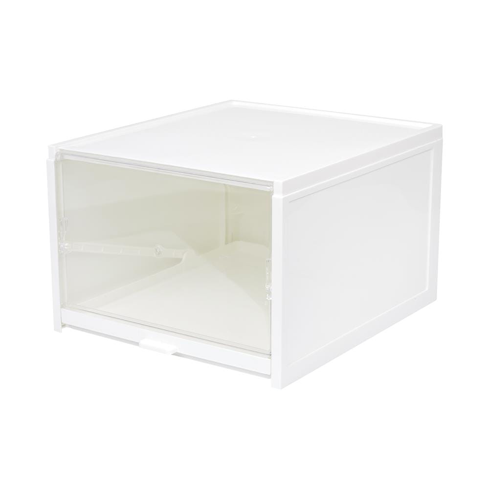 กล่องรองเท้าถาดเลื่อน STACKO DRAWER 31x36.2x21.5 ซม. สีขาว