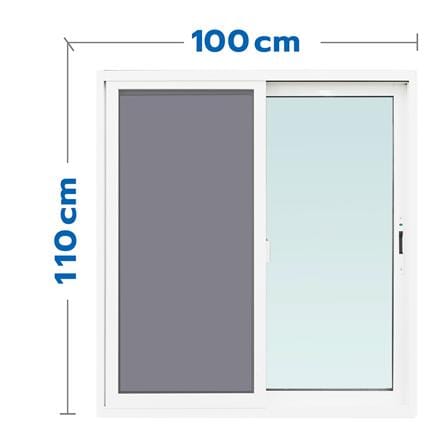 หน้าต่างบานเลื่อน UPVC S-S มุ้ง MHOLARN 100X110 ซม. สีขาว_0