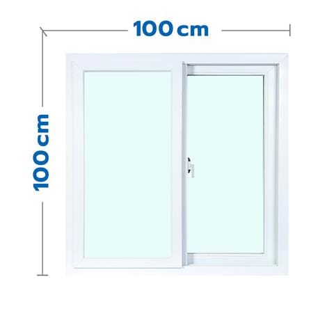 หน้าต่างเลื่อน UPVC S-S MHOLARN 100X100 ซม. สีขาว_0