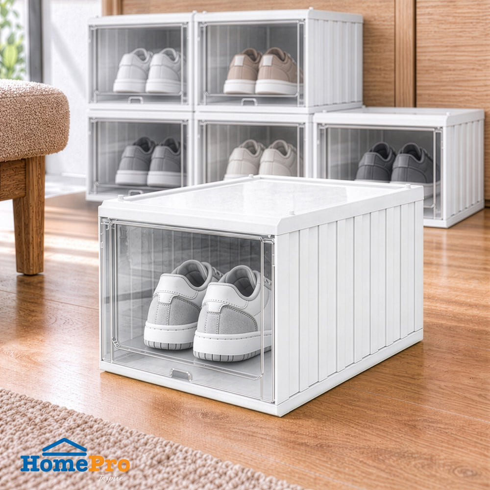 กล่องรองเท้าฝาสไลด์ STACKO CONTAINER 25x35x21.5 ซม. สีขาว