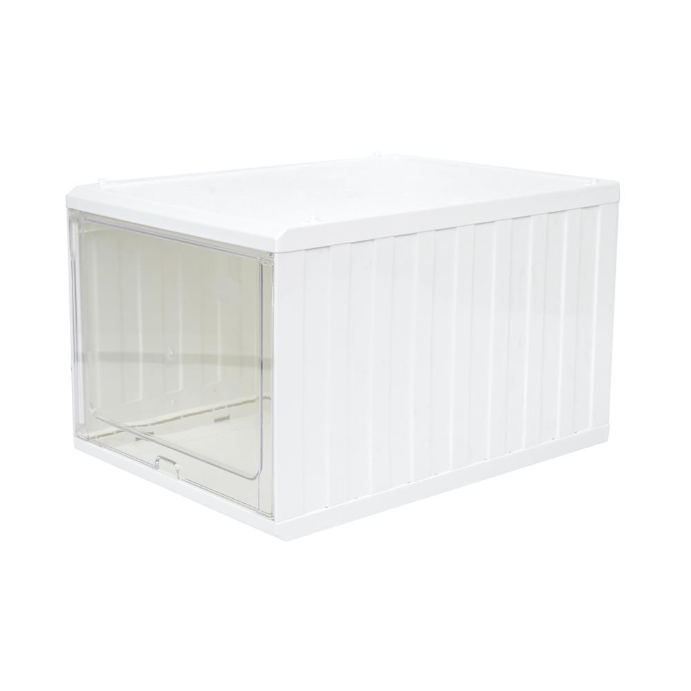กล่องรองเท้าฝาสไลด์ STACKO CONTAINER 25x35x21.5 ซม. สีขาว
