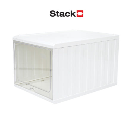 กล่องรองเท้าฝาสไลด์ STACKO CONTAINER 25x35x21.5 ซม. สีขาว_1