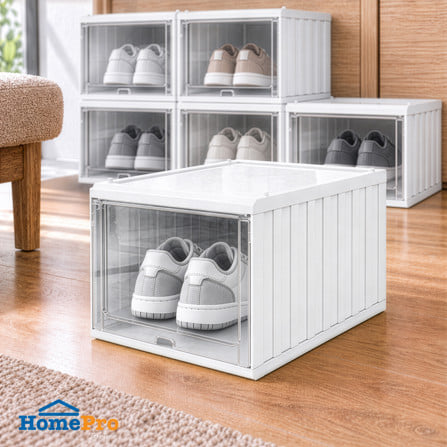 กล่องรองเท้าฝาสไลด์ STACKO CONTAINER 25x35x21.5 ซม. สีขาว