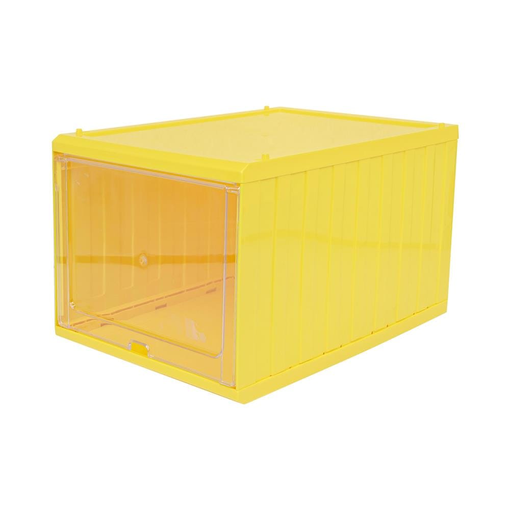 กล่องรองเท้าฝาสไลด์ STACKO CONTAINER 25x35x21.5 ซม. สีเหลือง