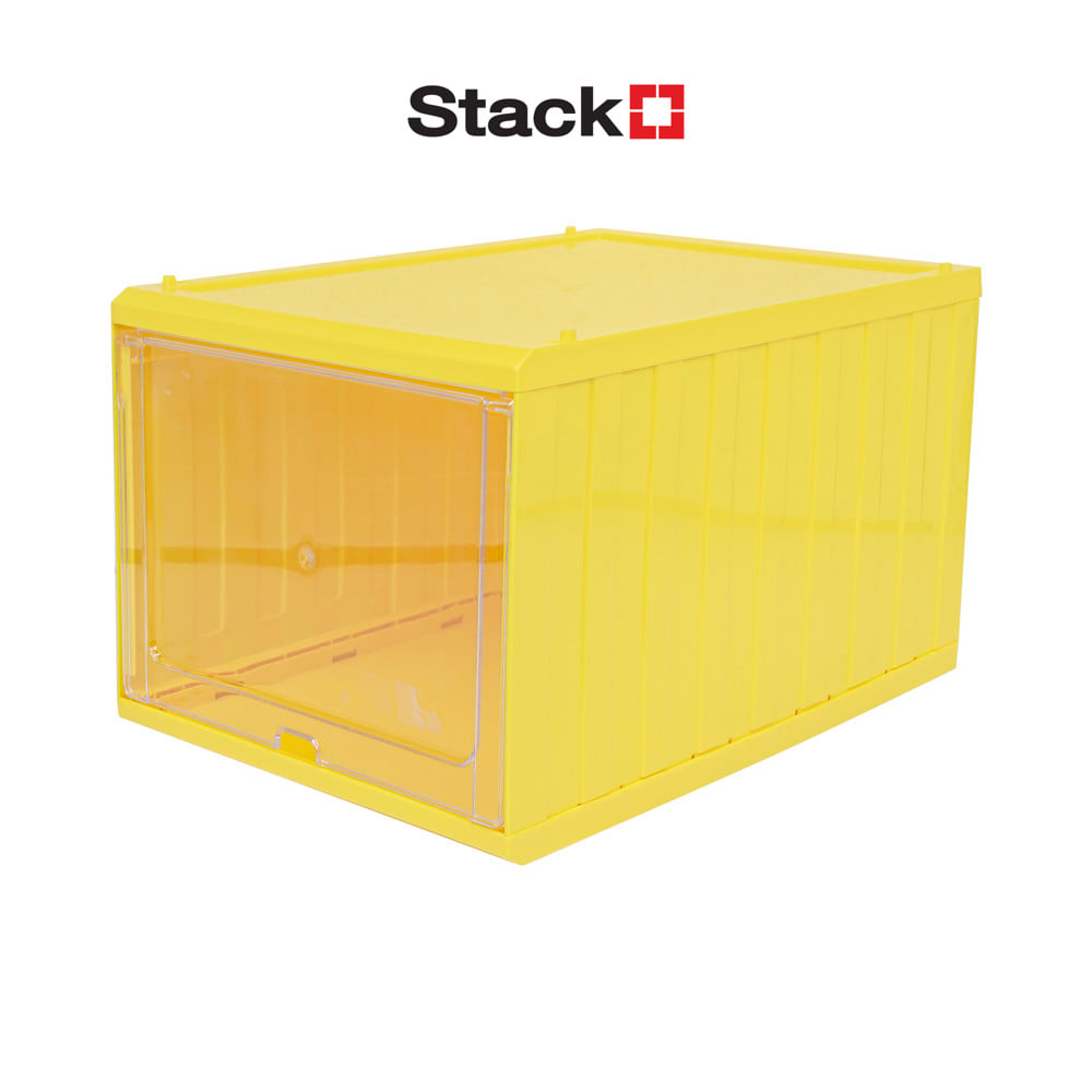 กล่องรองเท้าฝาสไลด์ STACKO CONTAINER 25x35x21.5 ซม. สีเหลือง