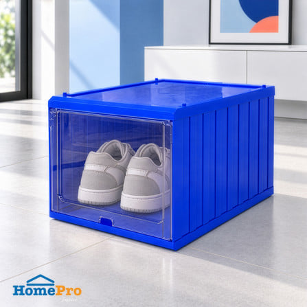 กล่องรองเท้าฝาสไลด์ STACKO CONTAINER 25x35x21.5 ซม. สีน้ำเงิน