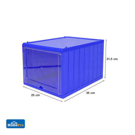 กล่องรองเท้าฝาสไลด์ STACKO CONTAINER 25x35x21.5 ซม. สีน้ำเงิน_7