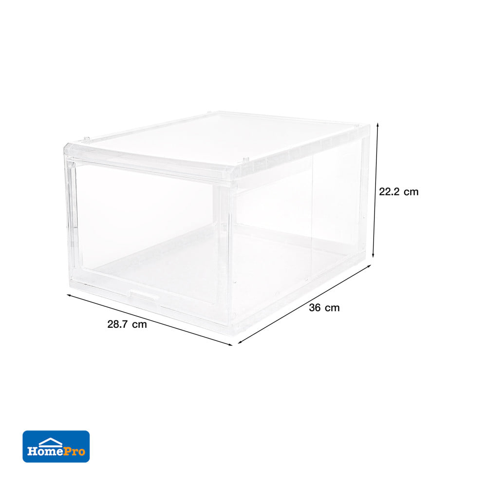 กล่องรองเท้าฝาสไลด์ STACKO CARGO 28.7x36x22.2 ซม. สีใส