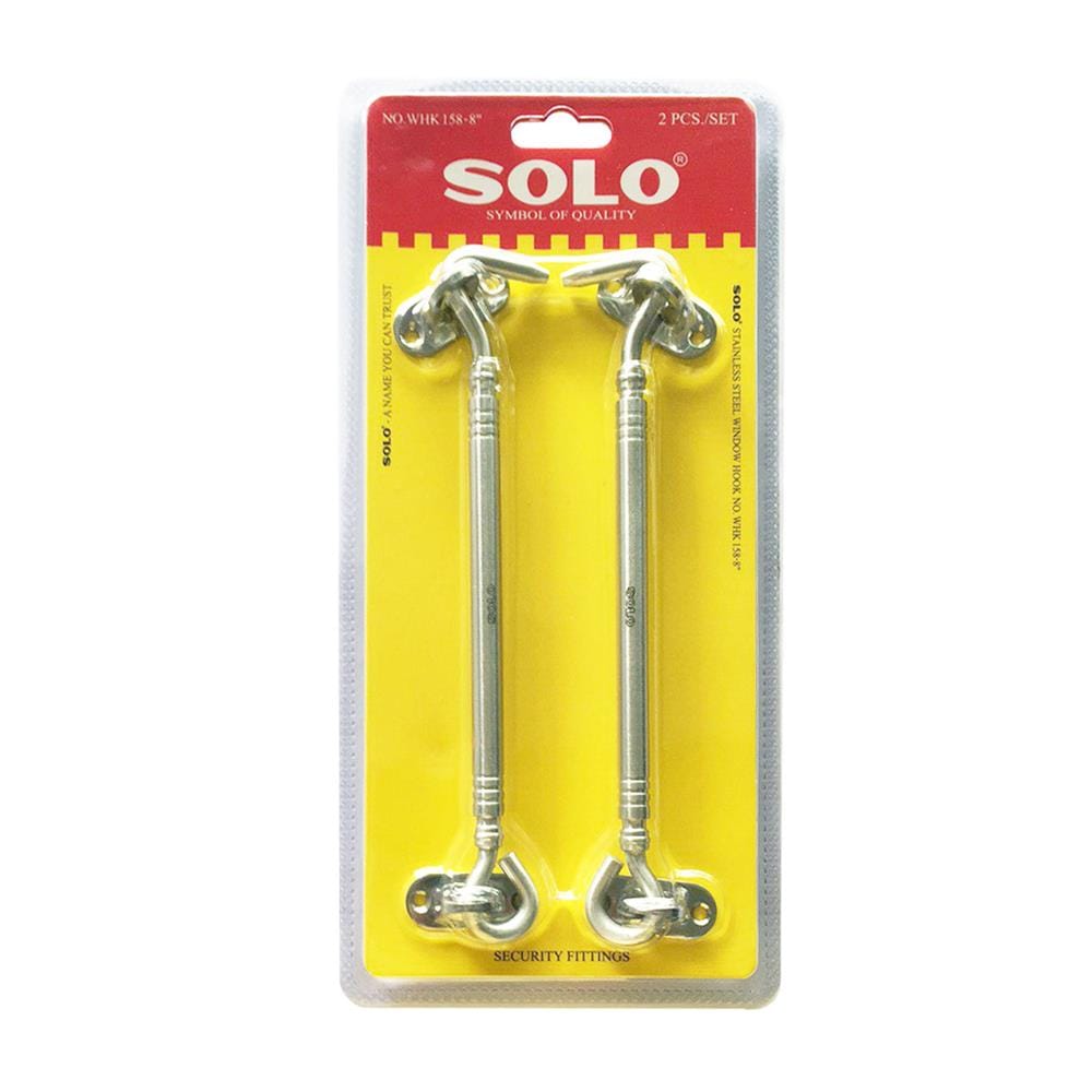 ขอสับ SOLO WHK158-8 8 นิ้ว สีสเตนเลส แพ็ก 2 ชิ้น