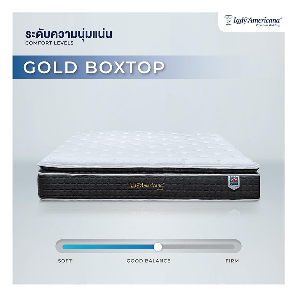 ที่นอนพ็อกเก็ตสปริง 5 ฟุต LADY AMERICANA รุ่น GOLD พร้อมชุดเครื่องนอน 11 ชิ้น