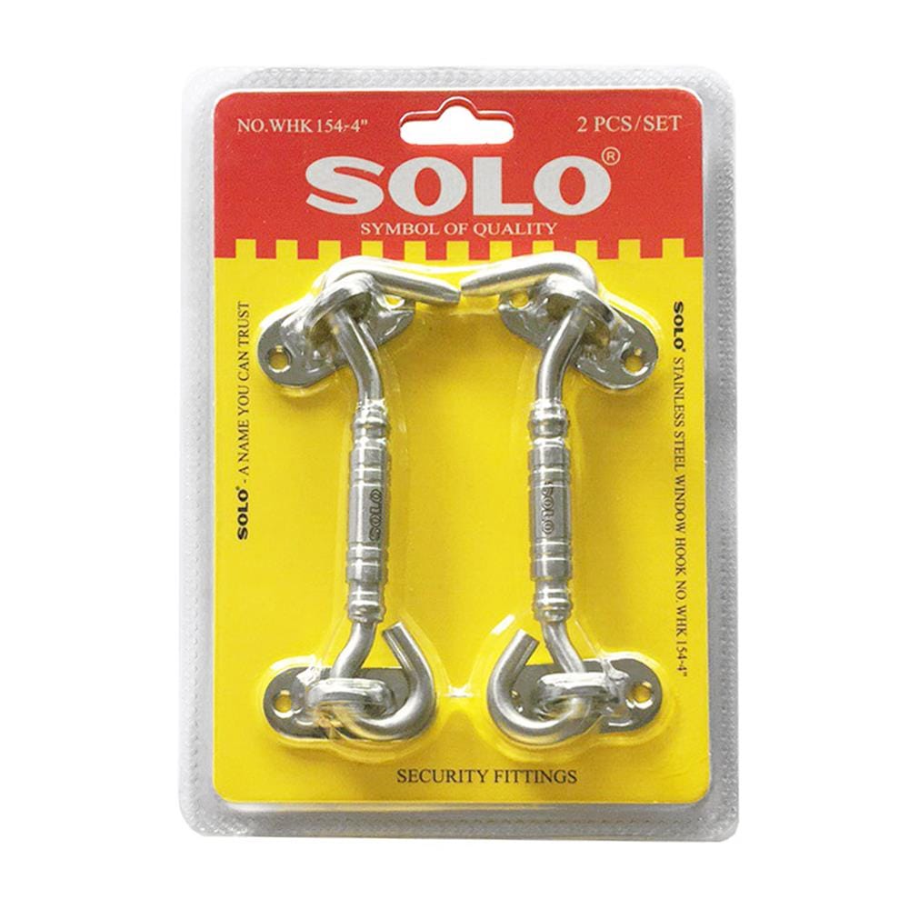 ขอสับ SOLO WHK154-4 4 นิ้ว สีสเตนเลส แพ็ก 2 ชิ้น