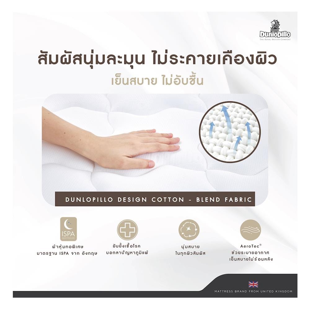 ที่นอนโฟม 3.5 ฟุต DUNLOPILLO รุ่น DUDLEY พร้อมหมอนหนุน 1 ชิ้น