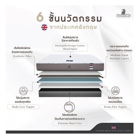 ที่นอนโฟม 5 ฟุต DUNLOPILLO รุ่น DUDLEY พร้อมหมอนหนุน 2 ชิ้น_4