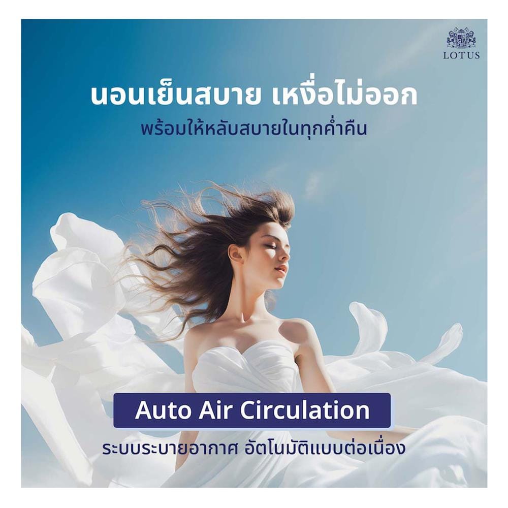 ที่นอนพ็อกเก็ตสปริง 6 ฟุต LOTUS รุ่น ROYAL CROWN พร้อมหมอนหนุน 2 ชิ้น