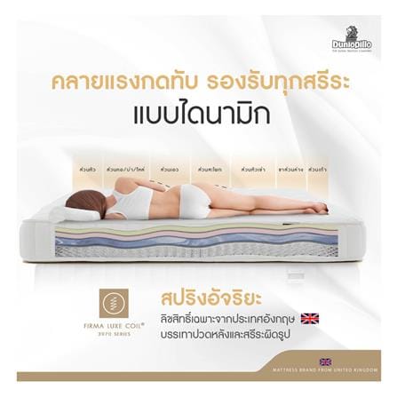 ที่นอนสปริง 6 ฟุต DUNLOPILLO รุ่น NEWPORT พร้อมหมอนหนุน 2 ชิ้น_6
