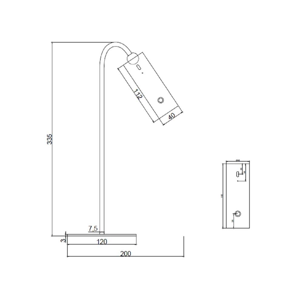 ไฟอ่านหนังสือ LED CARINI CYT0067-1B 2 วัตต์ สีขาว