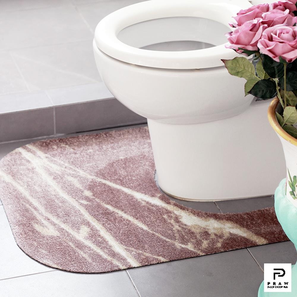 พรมห้องน้ำ PRAW DE MARBLE PINK 62X70 ซม. สีชมพู