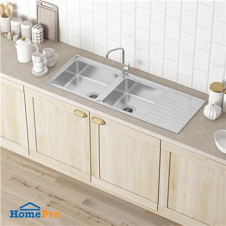 ซิงค์ฝัง 2 หลุม 1 ที่พัก MEX ELB230BM สีเงิน_2